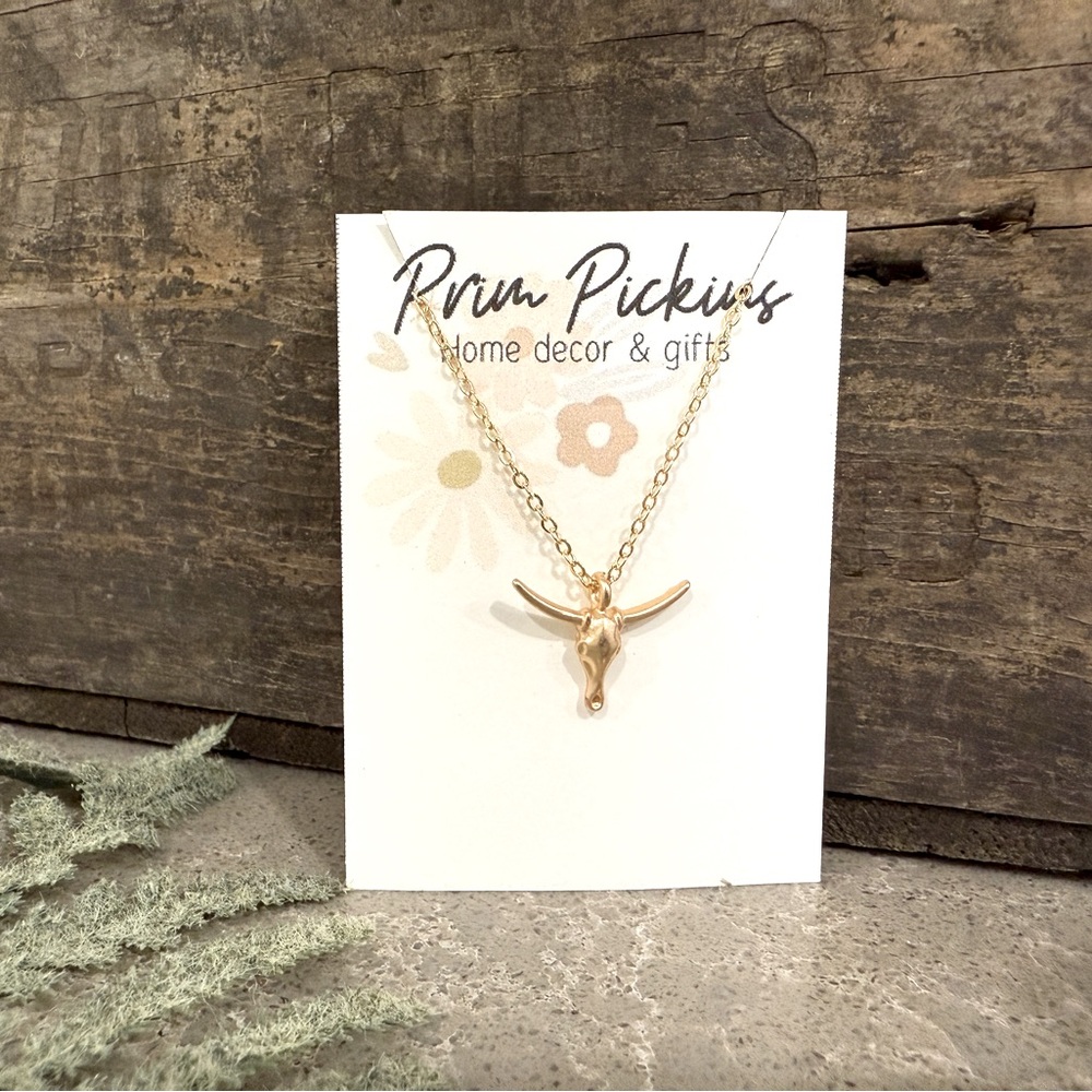 Gold Longhorn Necklace